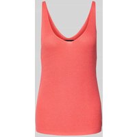 Vero Moda Regular Fit Tank Top in Strickoptik Modell 'NEWLEX' in Hellrot, Größe L von Vero Moda