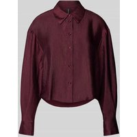 Vero Moda Relaxed Fit Langarmbluse aus fließendem Viskose-Mix Modell 'RAQUEL' in Bordeaux, Größe XS von Vero Moda