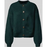 Vero Moda Relaxed Fit Strickjacke mit einreihiger Knopfleiste Modell 'LEA' in Dunkelgruen, Größe XS von Vero Moda