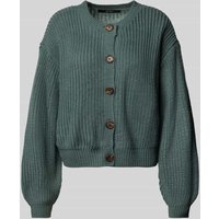 Vero Moda Relaxed Fit Strickjacke mit einreihiger Knopfleiste Modell 'LEA' in Schilf, Größe M von Vero Moda