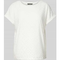 Vero Moda Relaxed Fit T-Shirt mit Lochspitze Modell 'TASSA' in Weiss, Größe L von Vero Moda