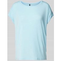 Vero Moda Relaxed Fit T-Shirt mit fixiertem Umschlag Modell 'MAVA' in Hellblau, Größe S von Vero Moda
