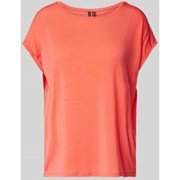 Vero Moda Relaxed Fit T-Shirt mit fixiertem Umschlag Modell 'MAVA' in Hellrot, Größe S von Vero Moda