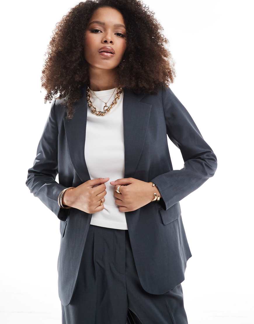Vero Moda - Rita - Eleganter Blazer in Asphaltgrau mit lockerem Schnitt, Kombiteil von Vero Moda