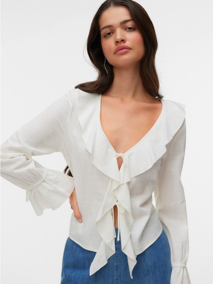 Vero Moda Rüschenbluse VMJAMIE TIE LS TOP WVN von Vero Moda