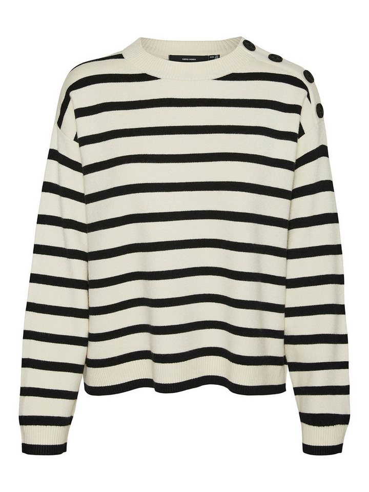 Vero Moda Rundhalspullover SABA Button (1-tlg) von Vero Moda