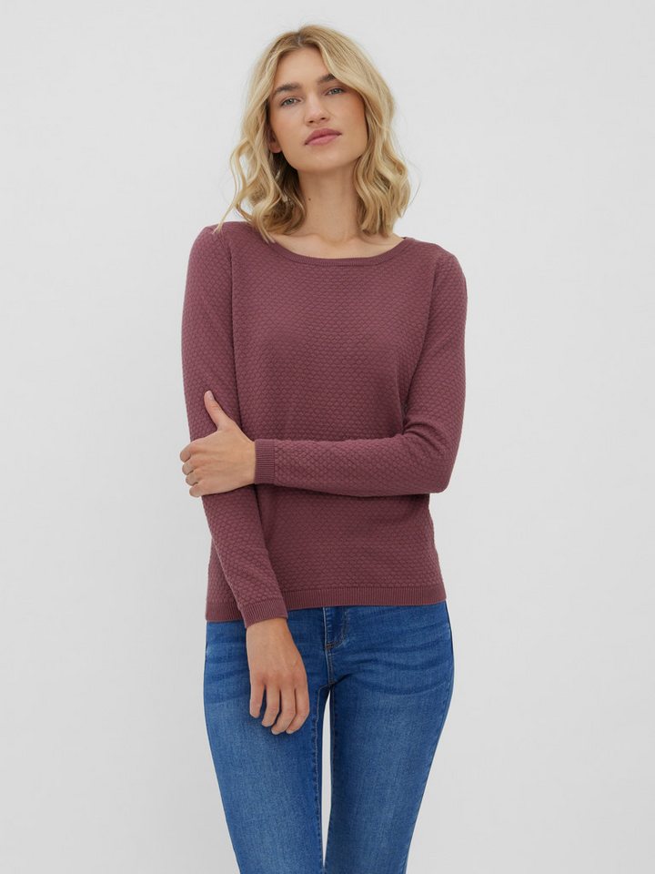 Vero Moda Rundhalspullover VMCARE STRUCTURE LS O-NECK BLOU NOOS mit Strukturmuster von Vero Moda