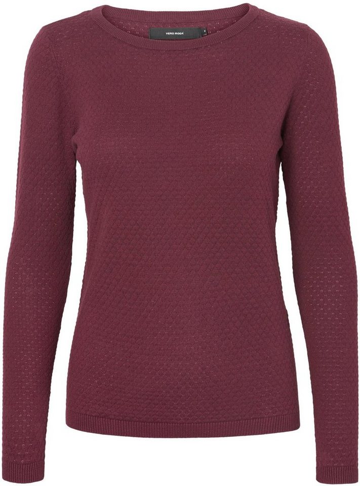 Vero Moda Rundhalspullover VMCARE STRUCTURE LS O-NECK BLOUSE aus Bio-Baumwolle von Vero Moda