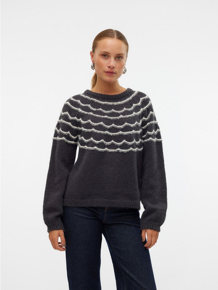 Vero Moda Rundhalspullover VMCHARMAINE LS O-NECK PULLOVER GA BOO von Vero Moda