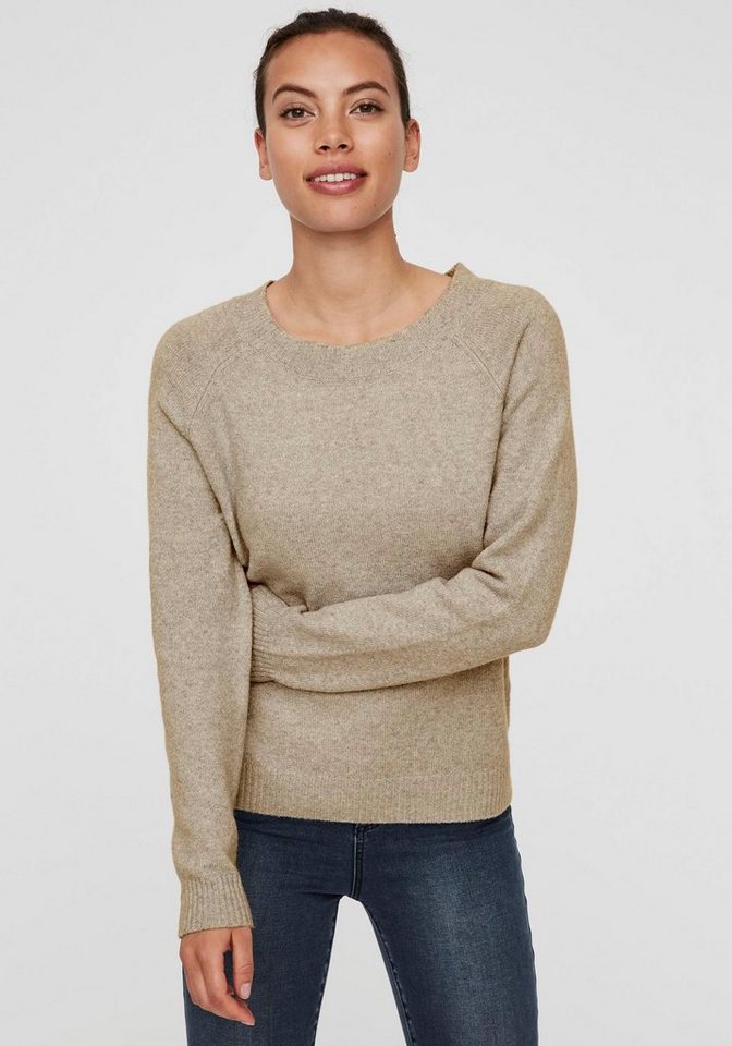 Vero Moda Rundhalspullover VMDOFFY in melierter Optik von Vero Moda