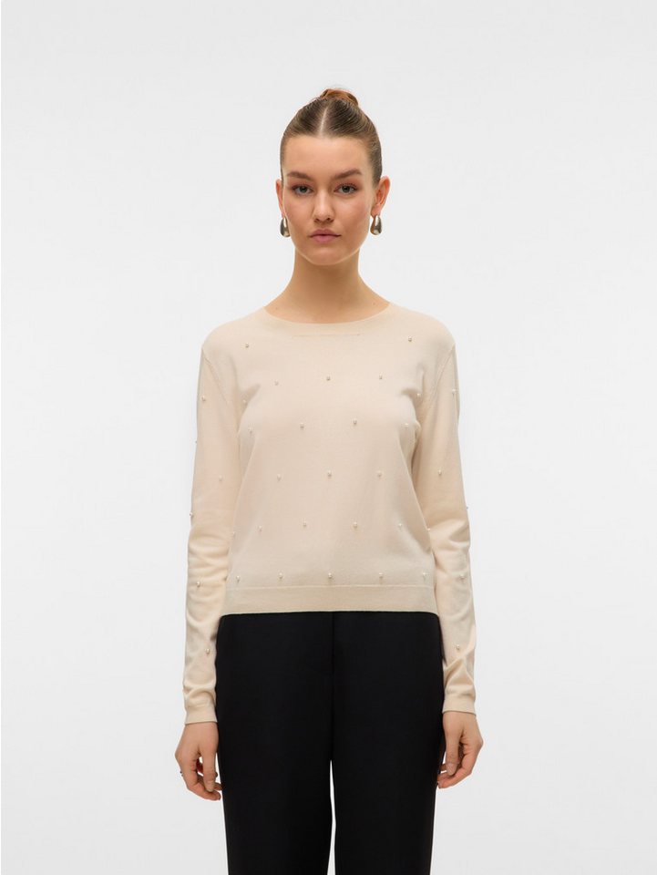 Vero Moda Rundhalspullover VMGLORY PEARL LS O-NECK PULLOVER BOO von Vero Moda