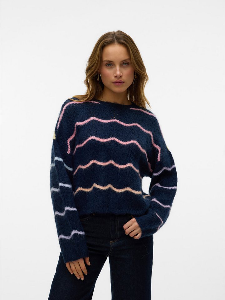 Vero Moda Rundhalspullover VMHATTY LS O-NECK STITCH PULLOVER BOO von Vero Moda