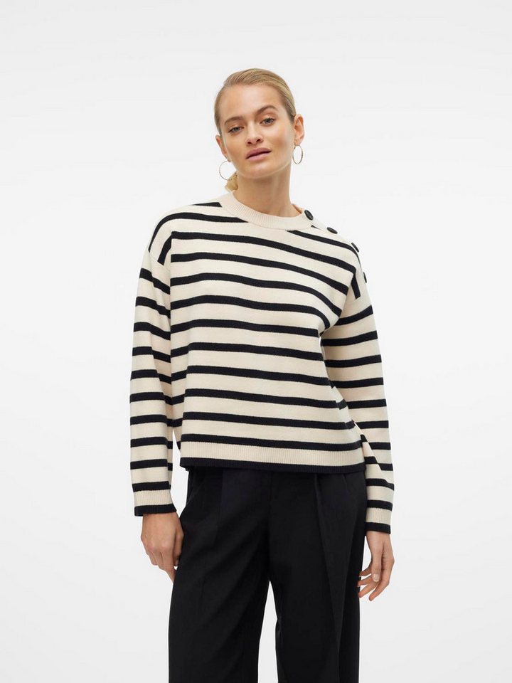 Vero Moda Rundhalspullover VMSABA LS O-NECK BUTTON PULLOVER GA NOOS von Vero Moda