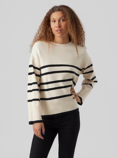 Vero Moda Rundhalspullover VMSABA LS O-NECK STRIPE PULLOVER GA NOOS mit Streifenmuster Vero Moda Rundhalspullover VMSABA LS O-NECK STRIPE PULLOVER GA NOOS mit Streifenmuster von Vero Moda