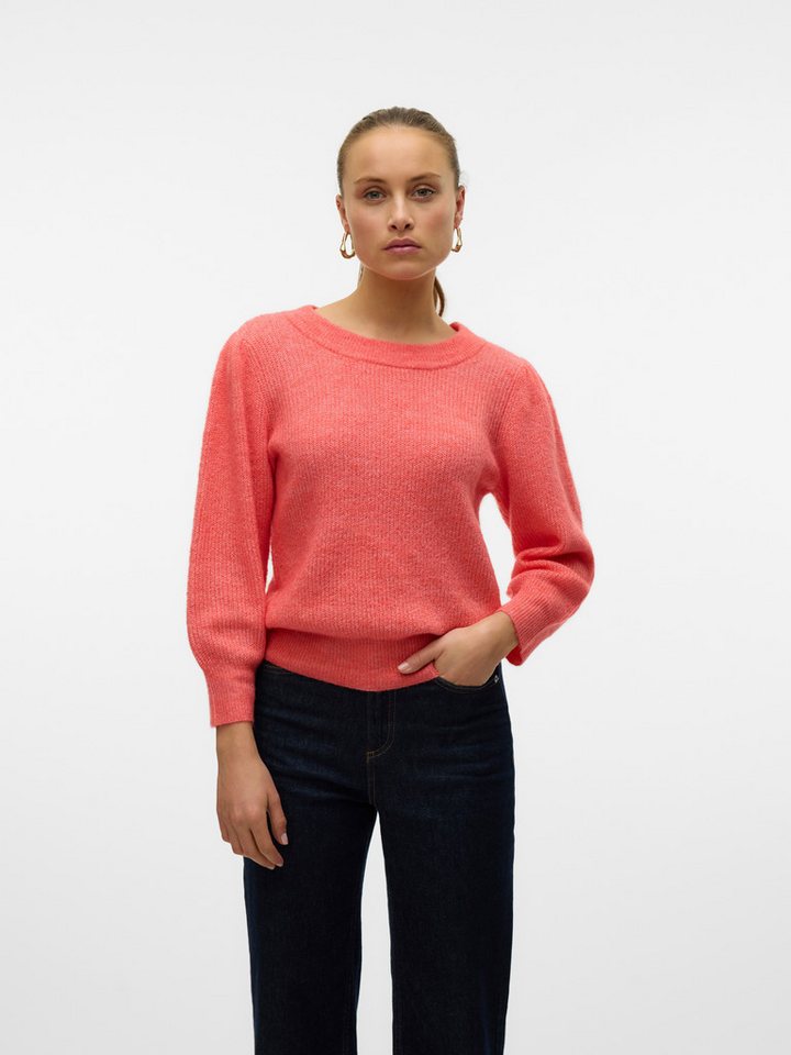Vero Moda Rundhalspullover VMVIGGA 3/4 RIB PULLOVER GA BOO REP von Vero Moda