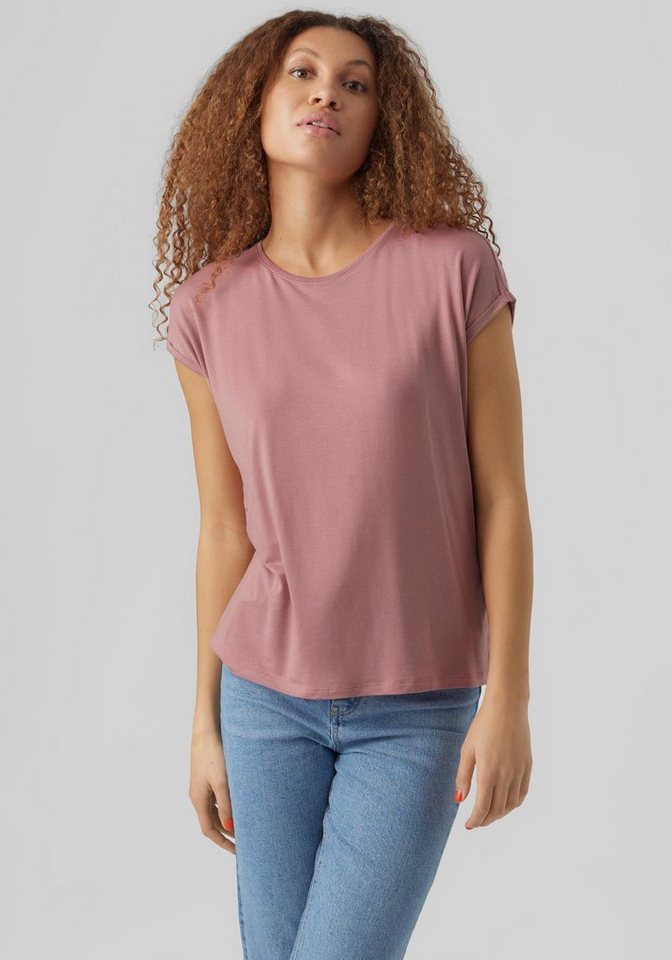 Vero Moda Kurzarmshirt VMAVA PLAIN SS TOP JRS NOOS Materialmix, regular fit von Vero Moda