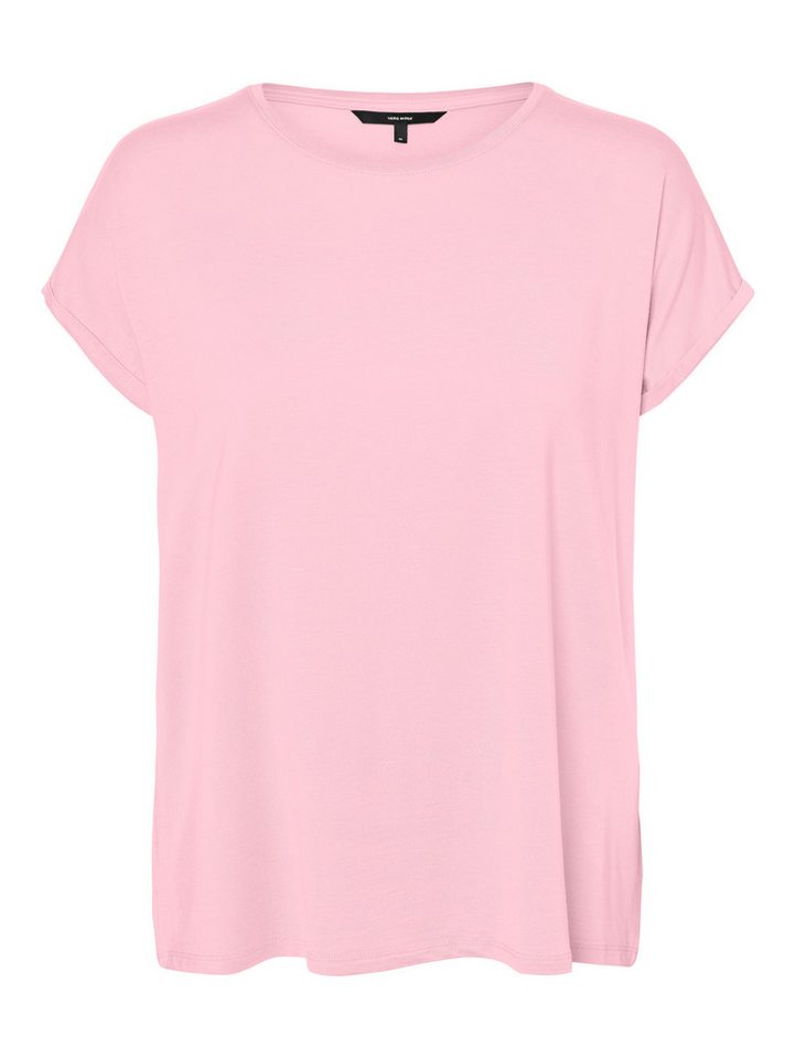 Vero Moda Rundhalsshirt VMAVA PLAIN SS TOP GAJRS NOOS Materialmix, regular fit von Vero Moda