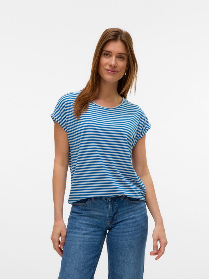 Vero Moda Rundhalsshirt VMAVA PLAIN SS TOP STRIPE GA JRS NOOS von Vero Moda