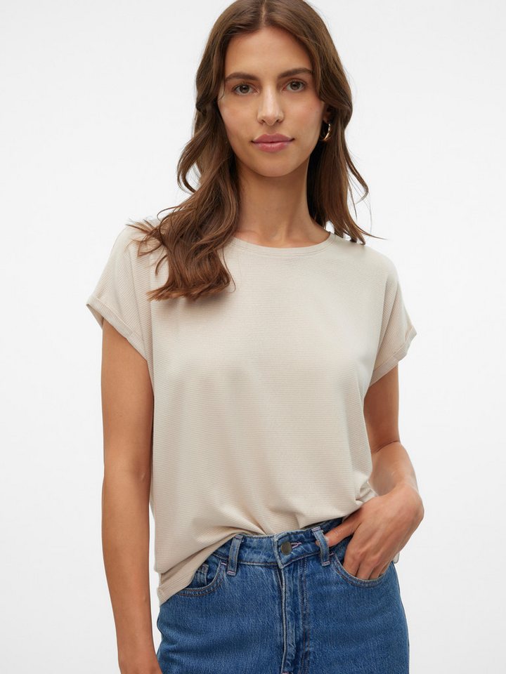 Vero Moda Rundhalsshirt VMLAVA PLAIN SS TOP LUREX STRIPE Vero Moda Rundhalsshirt VMLAVA PLAIN SS TOP LUREX STRIPE von Vero Moda