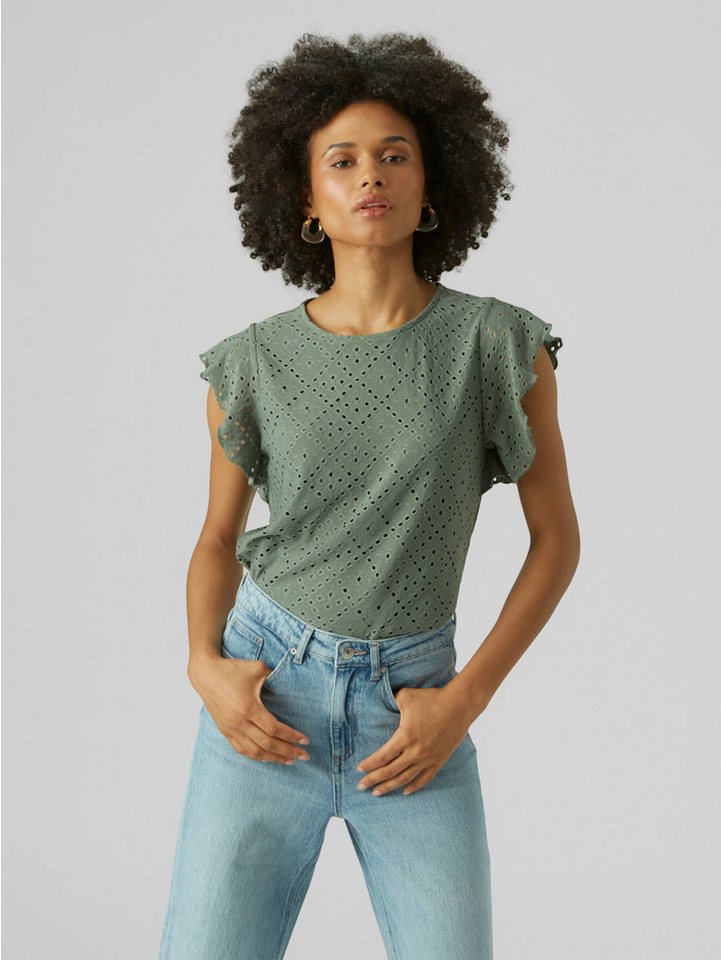 Vero Moda Rundhalsshirt VMTASSA SL FRILL TOP NOOS von Vero Moda
