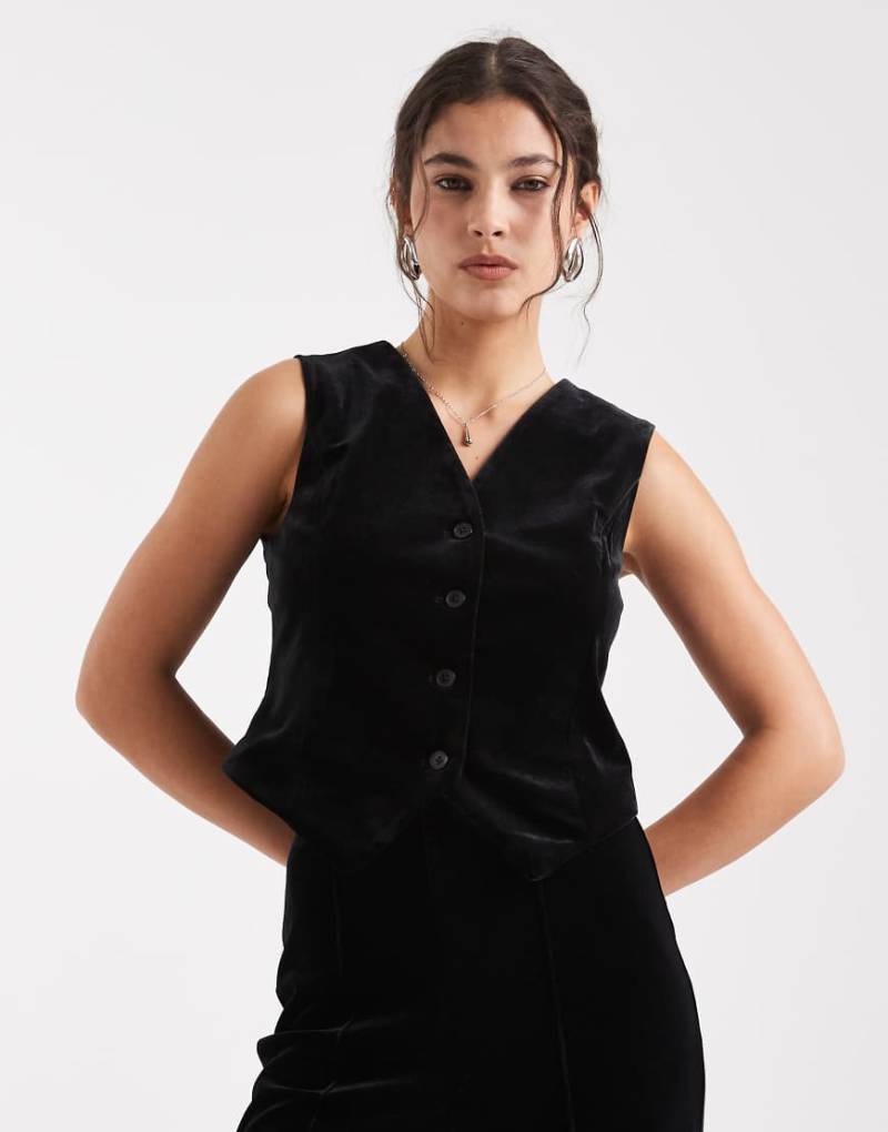 Vero Moda - Samt-Weste in Schwarz, Kombiteil von Vero Moda