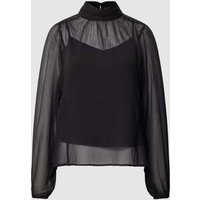 Vero Moda Semitransparentes Blusenshirt mit Stehkragen Modell 'RHEA' in Black, Größe S von Vero Moda