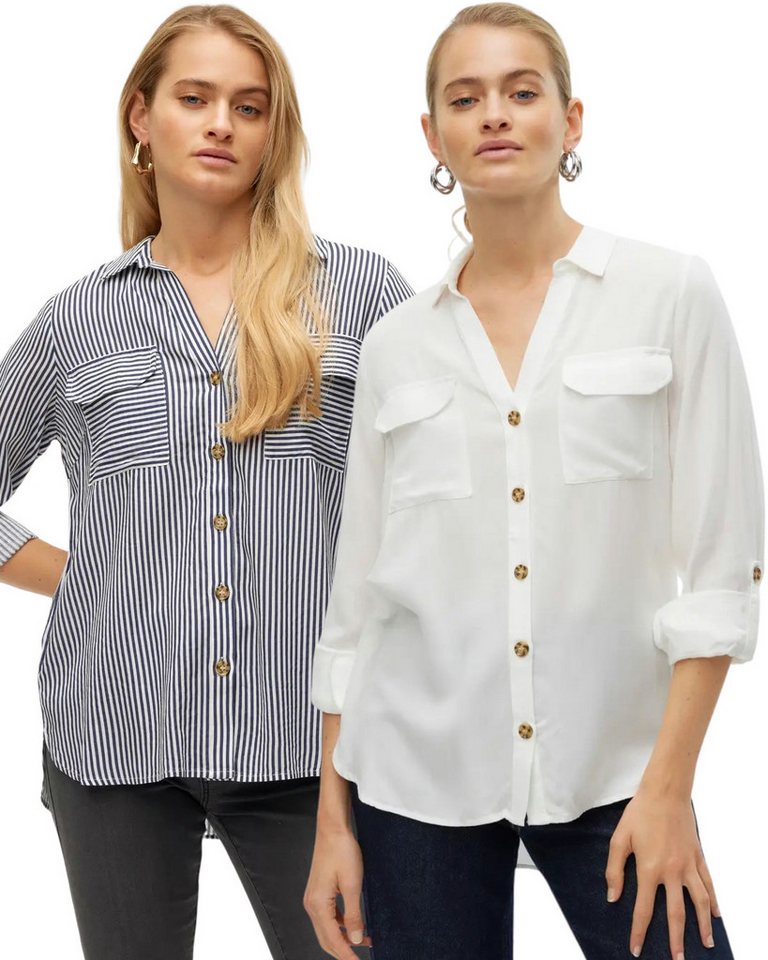 Vero Moda Shirtbluse leichte Viskose Bluse im Doppelpack von Vero Moda