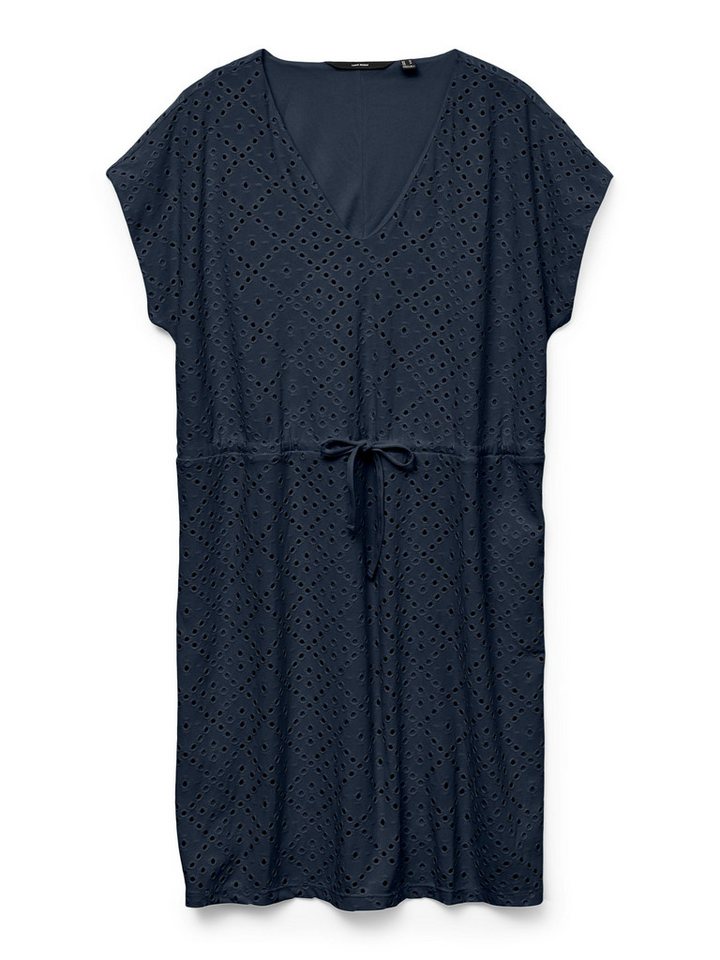 Vero Moda Shirtkleid Kleid mit V-Ausschnitt, Broderie-Anglaise, Kordelzug (mini) VMTASSA SS SHORT DRESS JRS NOOS Style: 10325617 von Vero Moda