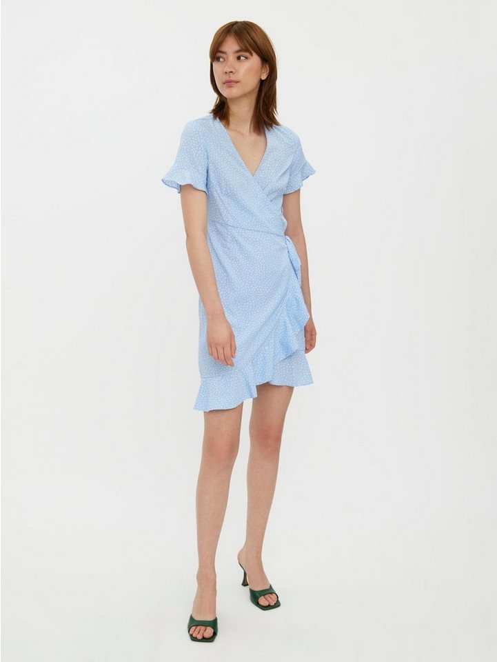 Vero Moda Shirtkleid Kurzes Wickel mit Rüschen VMHENNA (kurz) VMHENNA 2/4 WRAP FRILL DRESS NOOS von Vero Moda