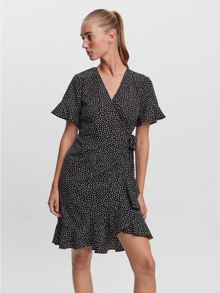 Vero Moda Shirtkleid Kurzes Wickel mit Rüschen VMHENNA (kurz) VMHENNA 2/4 WRAP FRILL DRESS NOOS von Vero Moda