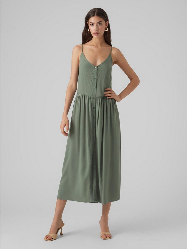 Vero Moda Shirtkleid Langes Ärmelloses Basic Kleid VMALBA (lang) 5763 in Grün-2 von Vero Moda