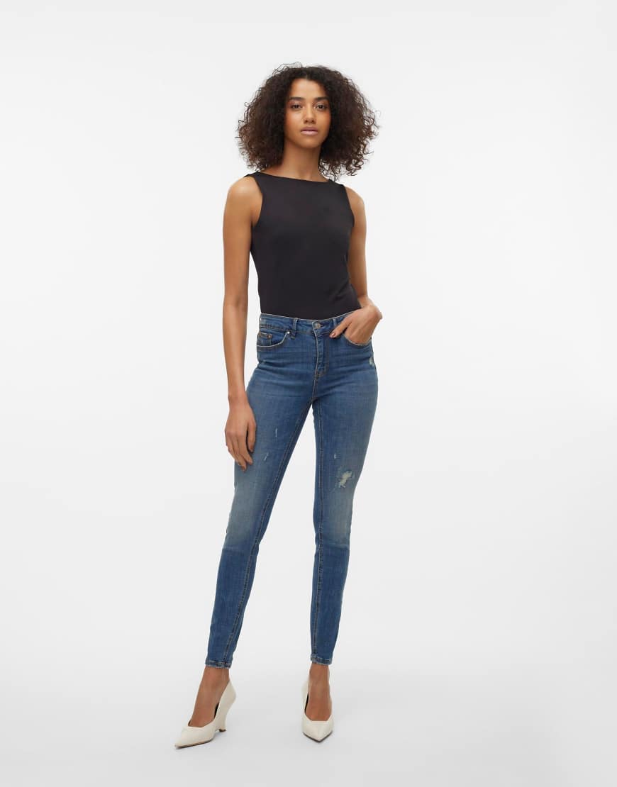 Vero Moda - Skinny-Jeans aus mittelblauem Denim von Vero Moda