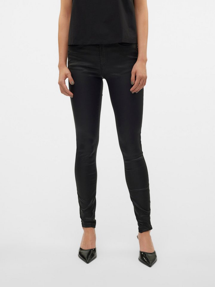 Vero Moda Skinny-fit-Jeans VMFLASH MR SKINNY COATED PANTS NOOS mit beschichteter Lederimitat Optik von Vero Moda