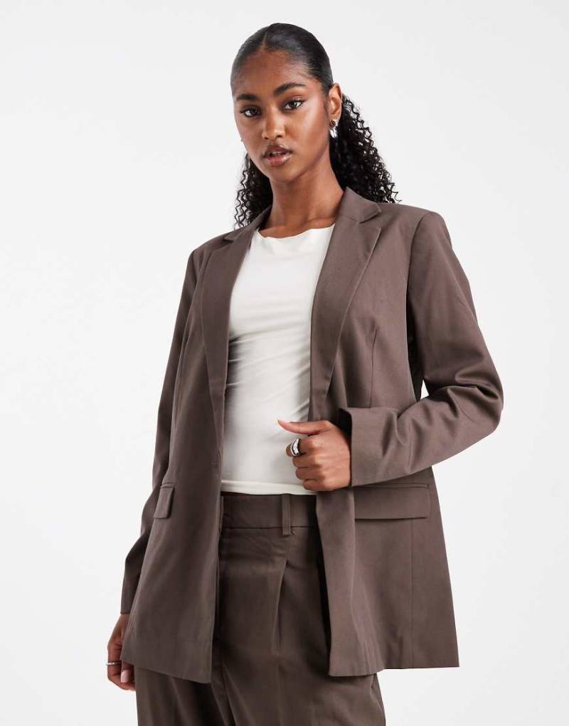 Vero Moda - Slim-Fit-Blazer in Schokobraun, Kombiteil-Brown von Vero Moda