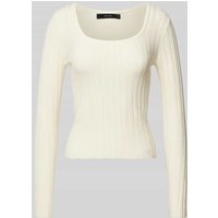 Vero Moda Slim Fit Strickpullover mit Viskose-Anteil Modell 'CECILIE' in Offwhite, Größe L von Vero Moda