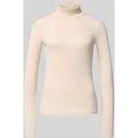 Vero Moda Slim Fit Turtleneck aus Viskose-Mix Modell 'LAVA GLITTER' in Ecru, Größe L von Vero Moda