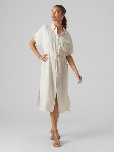 Vero Moda Sommerkleid VMIRIS S/S SHIRT CALF DRESS WVN NOOS von Vero Moda