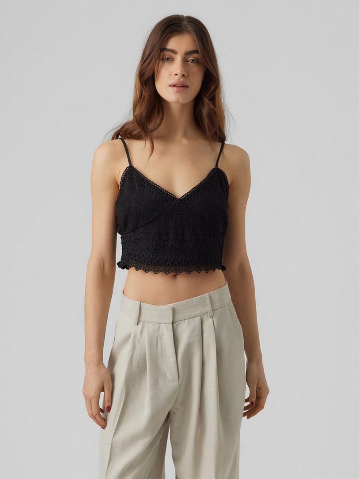 Vero Moda Spaghettitop VMHONEY LACE V-NECK CROPPED TOP WVN von Vero Moda