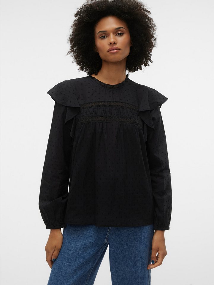 Vero Moda Spitzenbluse VMTRINE LS LACE TOP WVN GA NOOS von Vero Moda