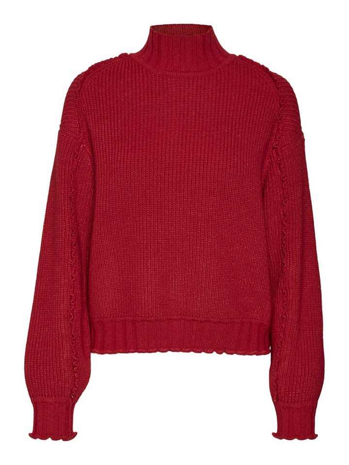 Vero Moda Strandpullover VMMARIE LS HIGHNECK PULLOVER VIP Salsa von Vero Moda