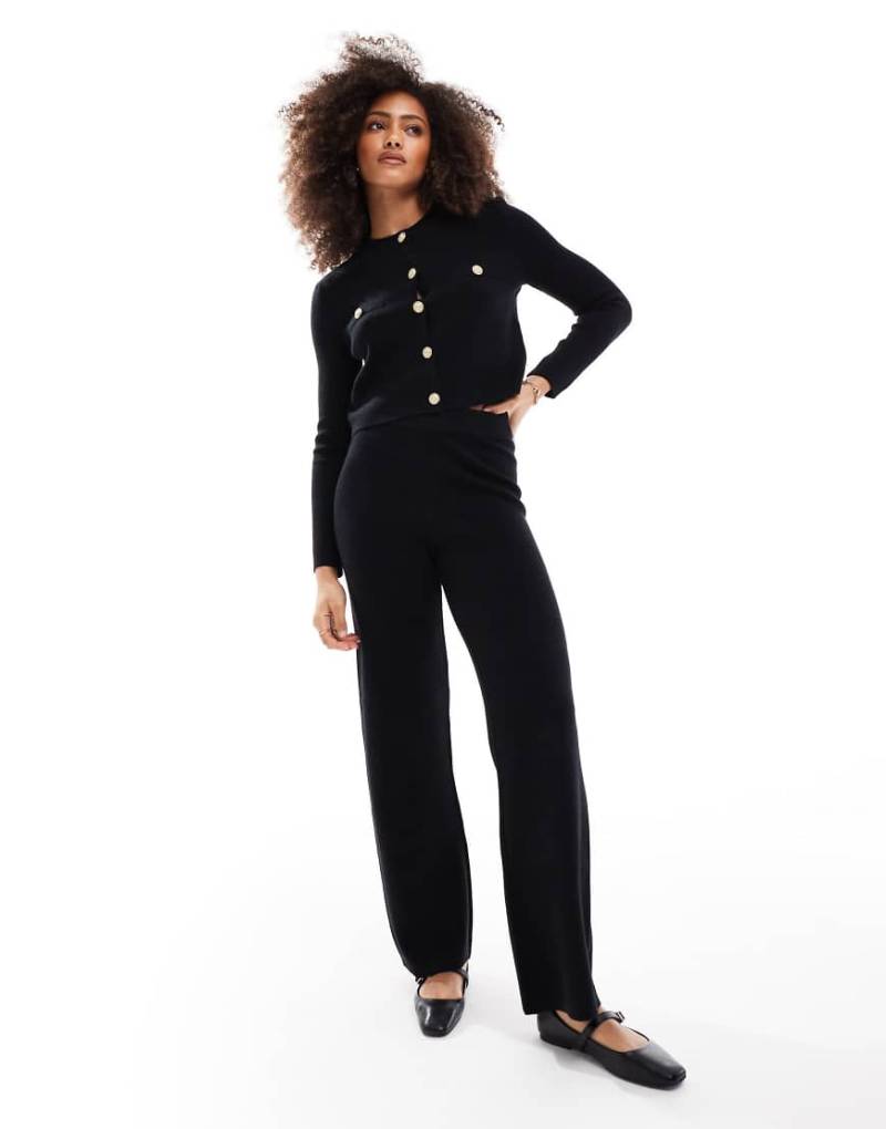 Vero Moda - Strickhose mit weitem Bein in Schwarz, Kombiteil von Vero Moda