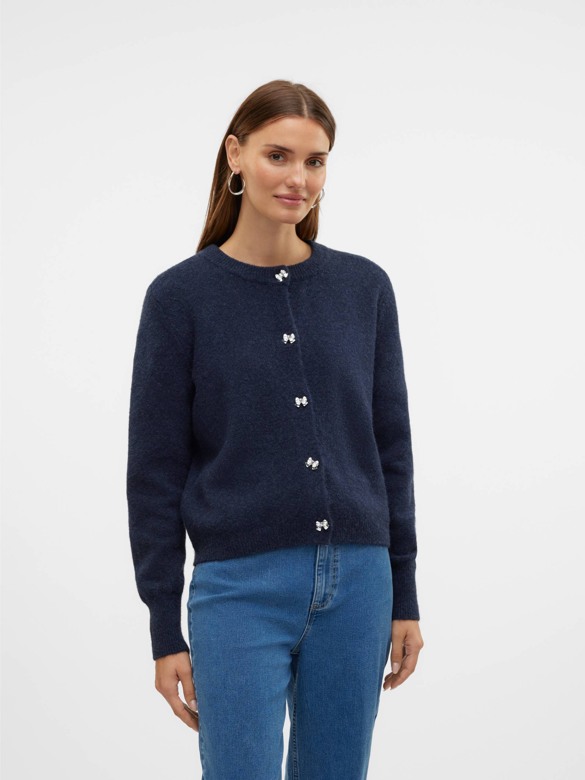 Vero Moda Strickjacke "VMFIONA LS SHORT BUTTON CARDIGAN GA BOO" mit Wolle und Stretch Vero Moda Strickjacke "VMFIONA LS SHORT BUTTON CARDIGAN GA BOO" mit Wolle und Stretch von Vero Moda