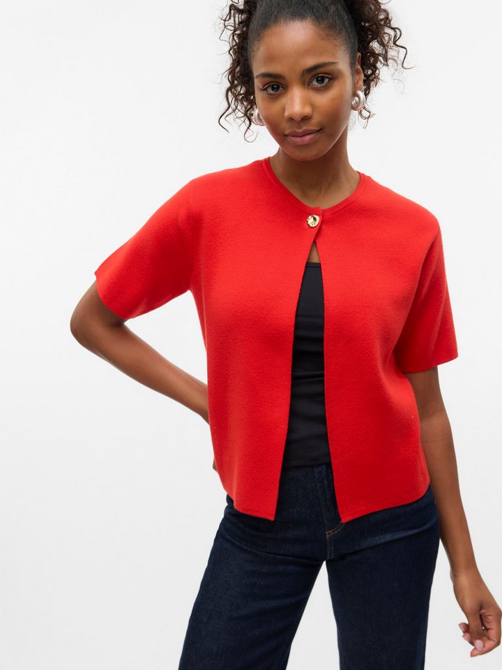 Vero Moda Strickjacke VMGOLD SS O-NECK ONE BUTTON CARDIGAN von Vero Moda
