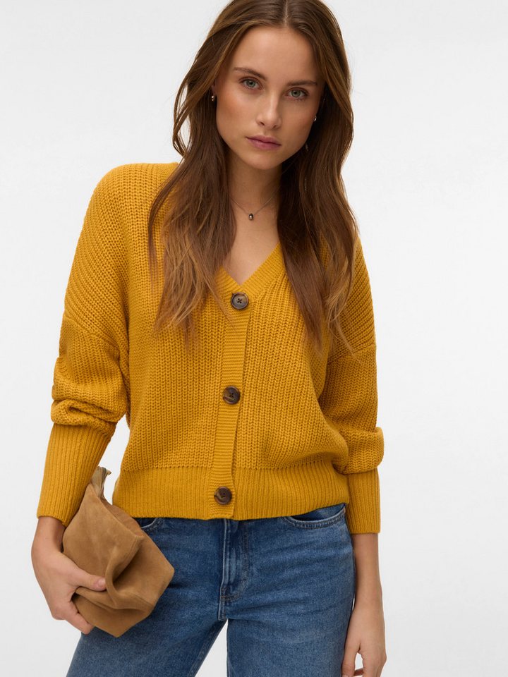 Vero Moda Strickjacke VMLEA LS V-NECK CUFF CARDIGAN NOOS Rippstrick von Vero Moda