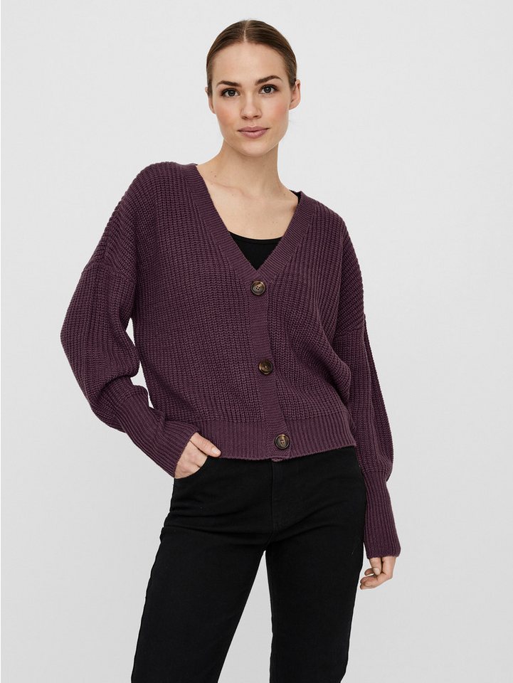 Vero Moda Strickjacke VMLEA LS V-NECK CUFF CARDIGAN NOOS mit Knopfleiste von Vero Moda