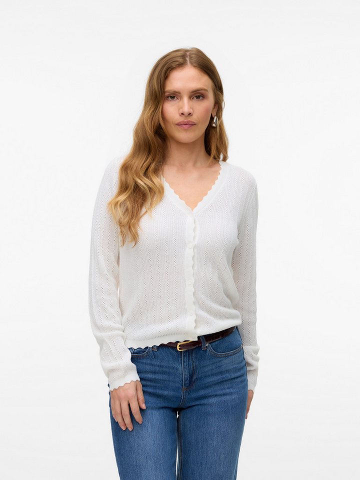 Vero Moda Strickjacke VMLUXLIGHT POINTELLE LS V-NECK CARDIGAN von Vero Moda