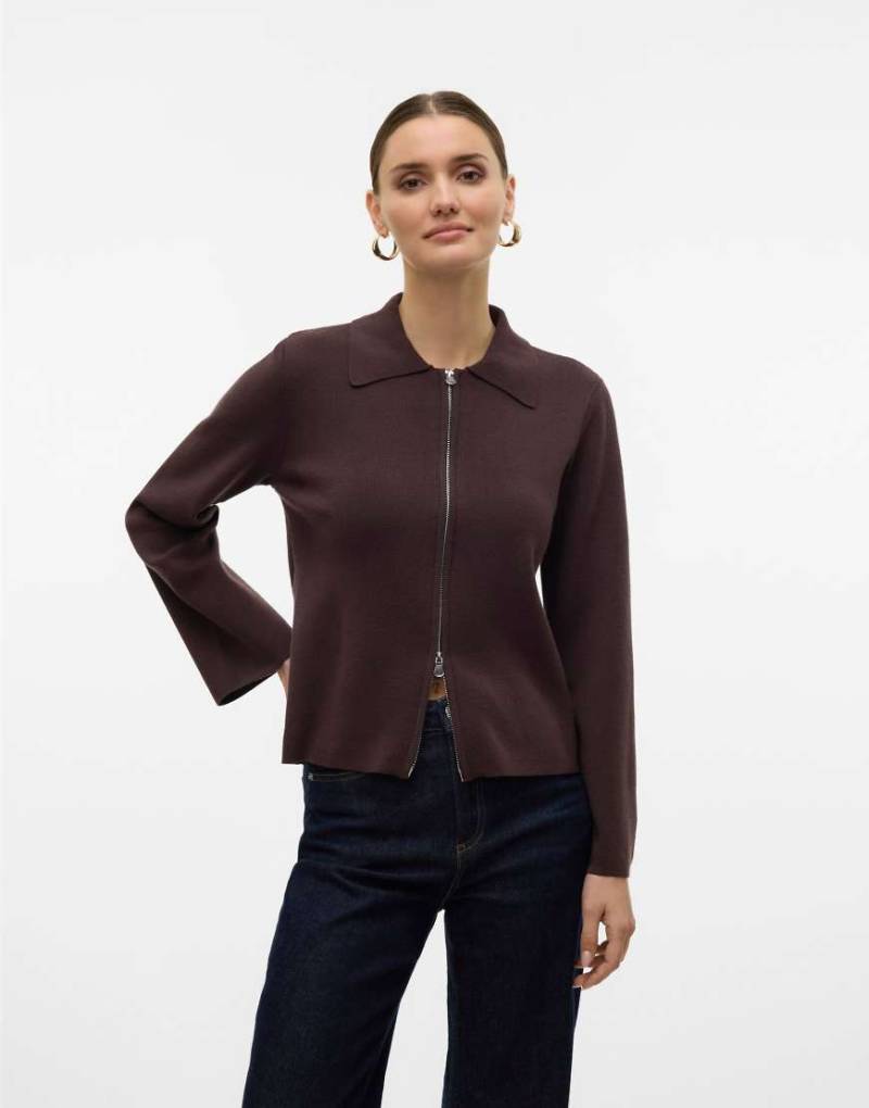 Vero Moda - Strickjacke in Schokotortenbraun-Brown von Vero Moda