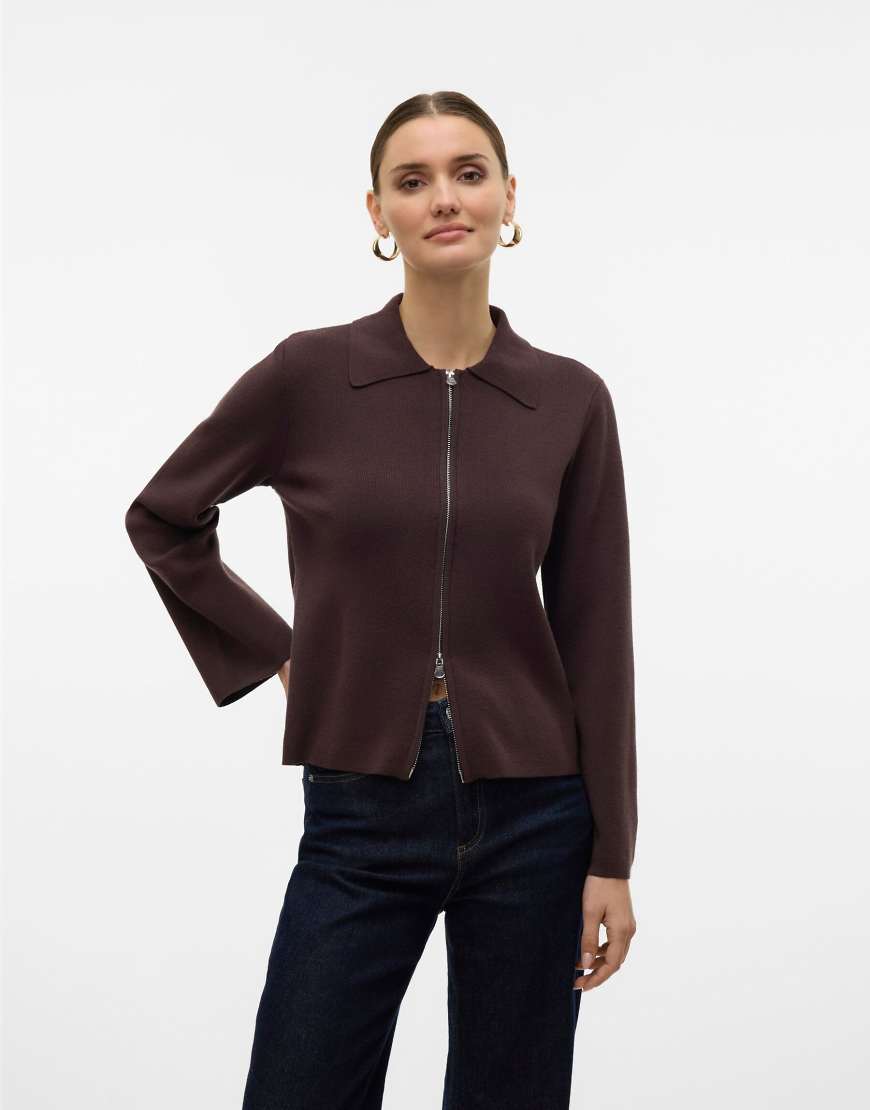 Vero Moda - Strickjacke in Schokotortenbraun-Brown von Vero Moda