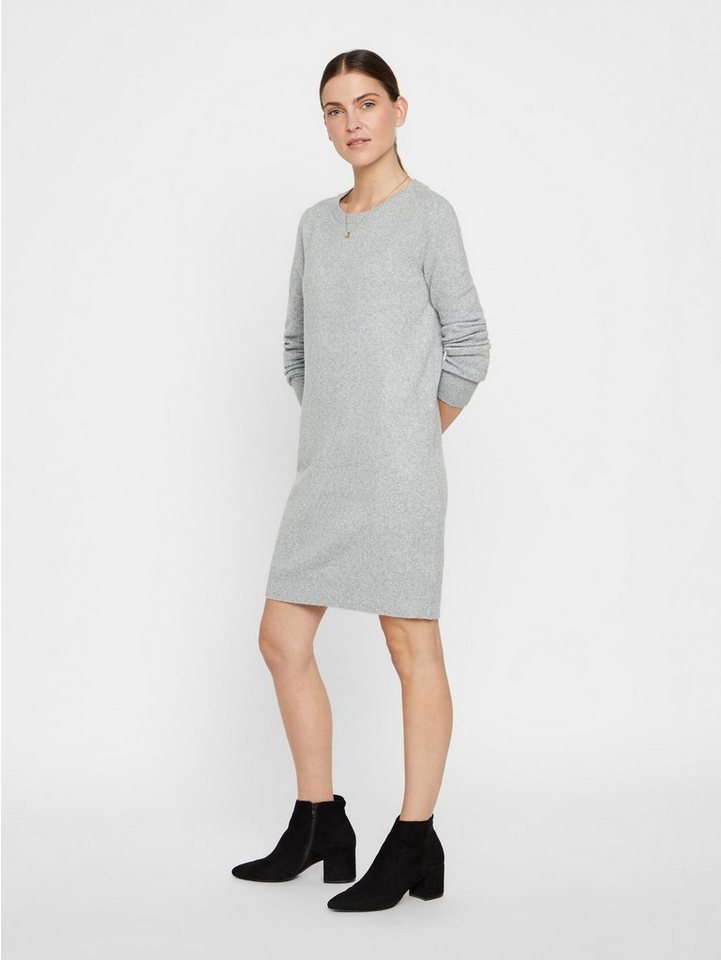 Vero Moda Strickkleid Strick Kleid Meliert Basic Langarm VMDOFFY (lang) 6545 in Grau-2 von Vero Moda