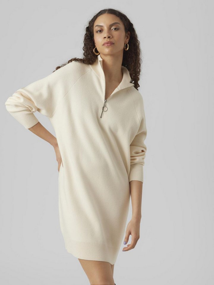 Vero Moda Strickkleid VMGOLDNEEDLE LS HIGHNCK ZIPPER DRESS REP von Vero Moda